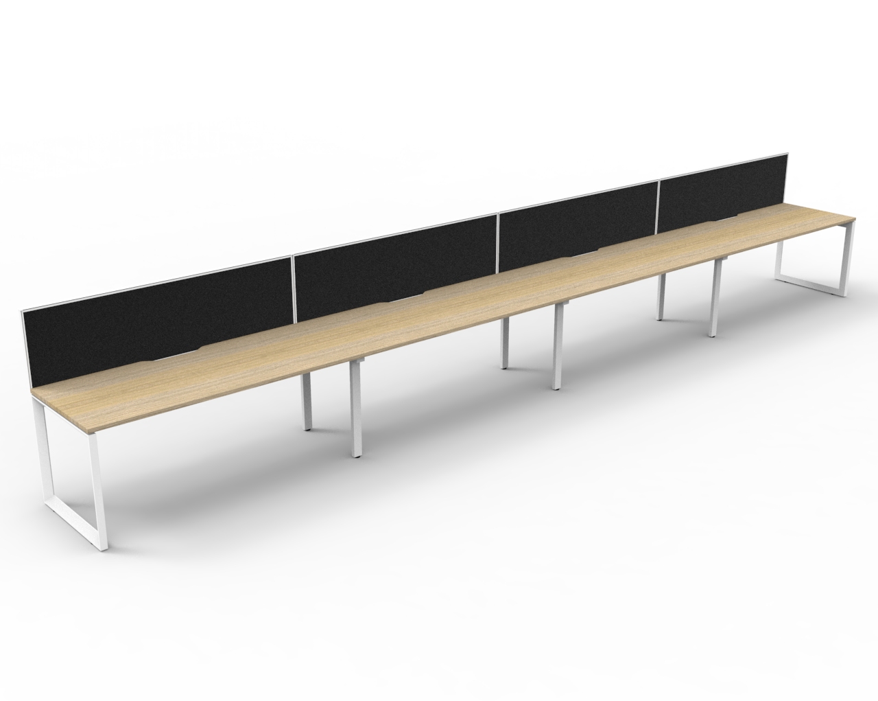 Loop 4 Person Single Sided Workstation - With Screen